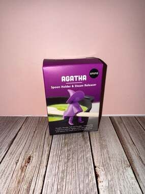 Agatha Spoon Holder and Steam Releaser - Purple Silicone Witch Kitchen Gadget